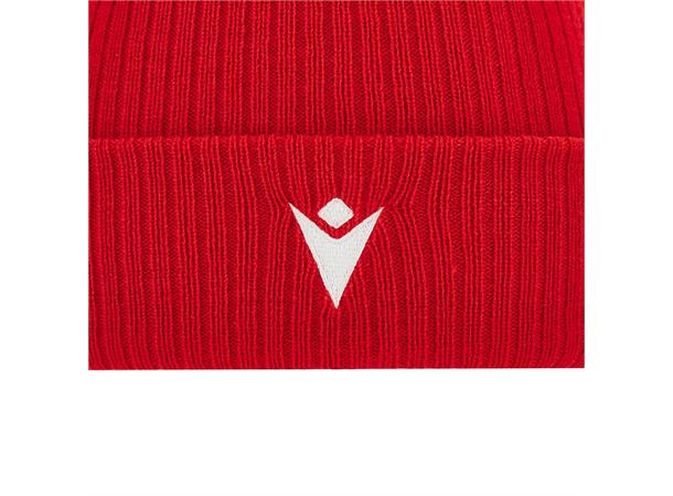 Snow PomPom Beanie RED SR Klassisk lue med stor dusk 